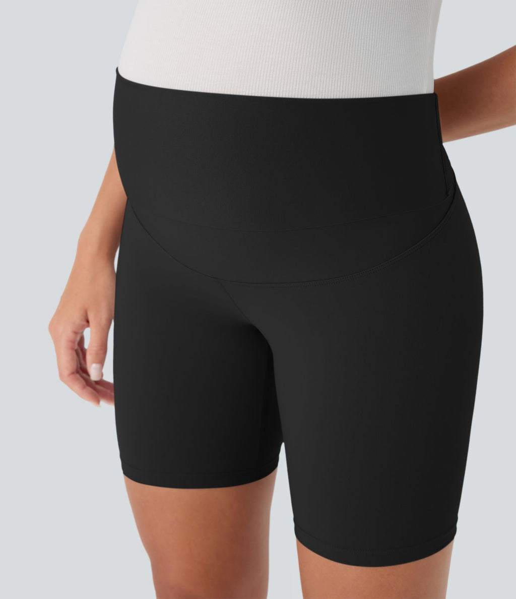 Short cycliste de yoga de maternité Softlyzero™ à taille super haute 17,5 cm-UPF50+