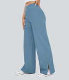 Pantalon yoga large croisé avec ourlet et poches DayStretch - Smile