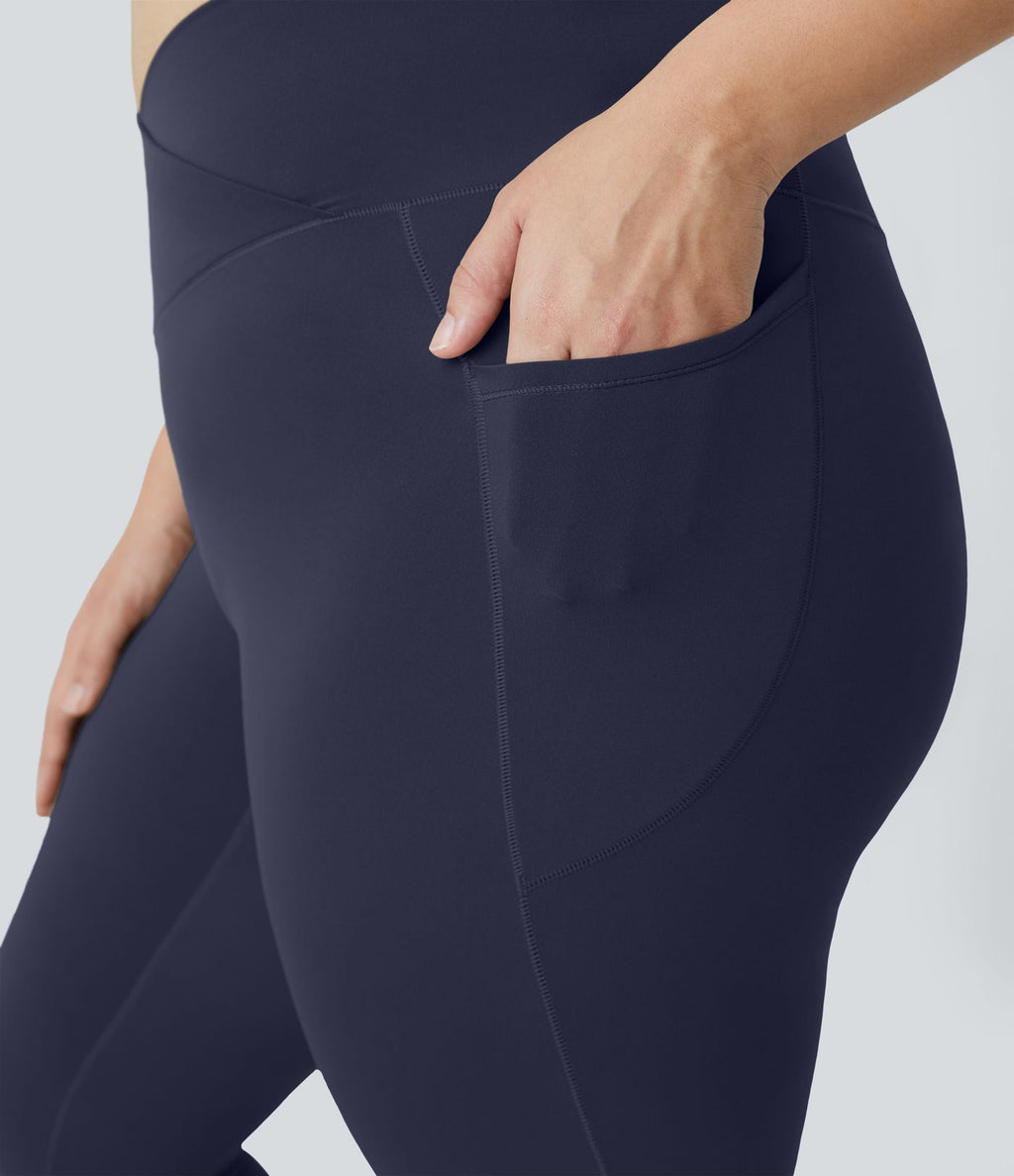 Softlyzero™ Legging Grande Taille Pleine Longueur Taille Haute Poches Latérales Croisée - UPF50+