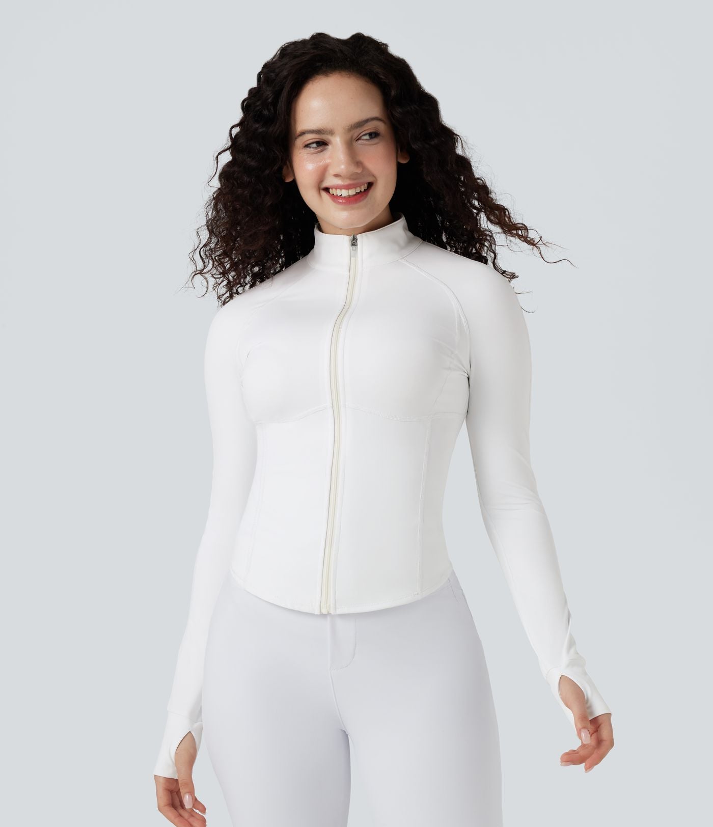 PuffFlex Manteau doudoune 3-en-1 court casual à col montant et veste à ourlet arrondi avec passants pouces et poche