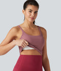 Débardeur de danse dos nu col U avec soutien-gorge intégré