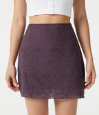 Jupe mini casual SoftlyZero™ taille haute en dentelle contrastée