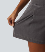 Short en jean ample Halara Flex™ taille haute décontracté avec poches