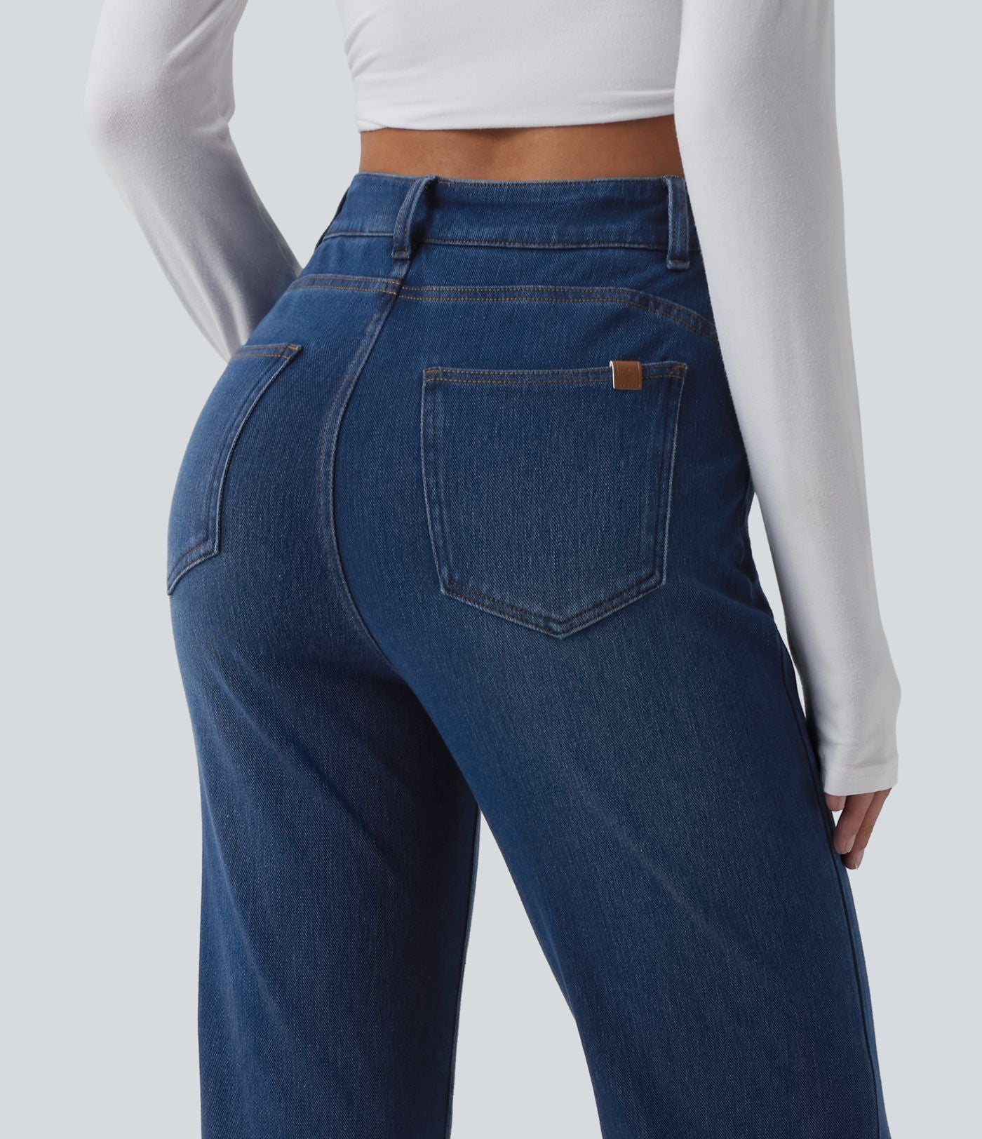 Jean Halara Flex™ taille haute croisé gainant bootcut décontracté avec poches