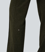 Pantalon d'entraînement taille mi-haute jambe droite avec cordon de serrage et poches