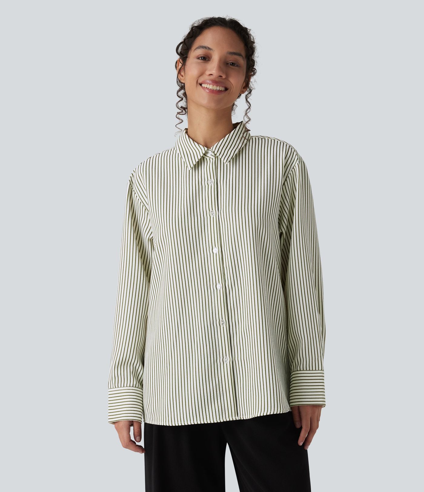 Chemise tailleur oversize manches longues à rayures