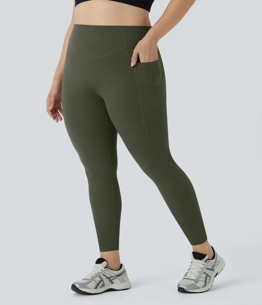 Legging d'entraînement gainant galbant taille haute grande taille avec effet scrunch et poches Halara UltraSculpt™