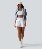 Breezeful™ Short randonnée ample 2-en-1 plissé séchage rapide taille haute avec poches