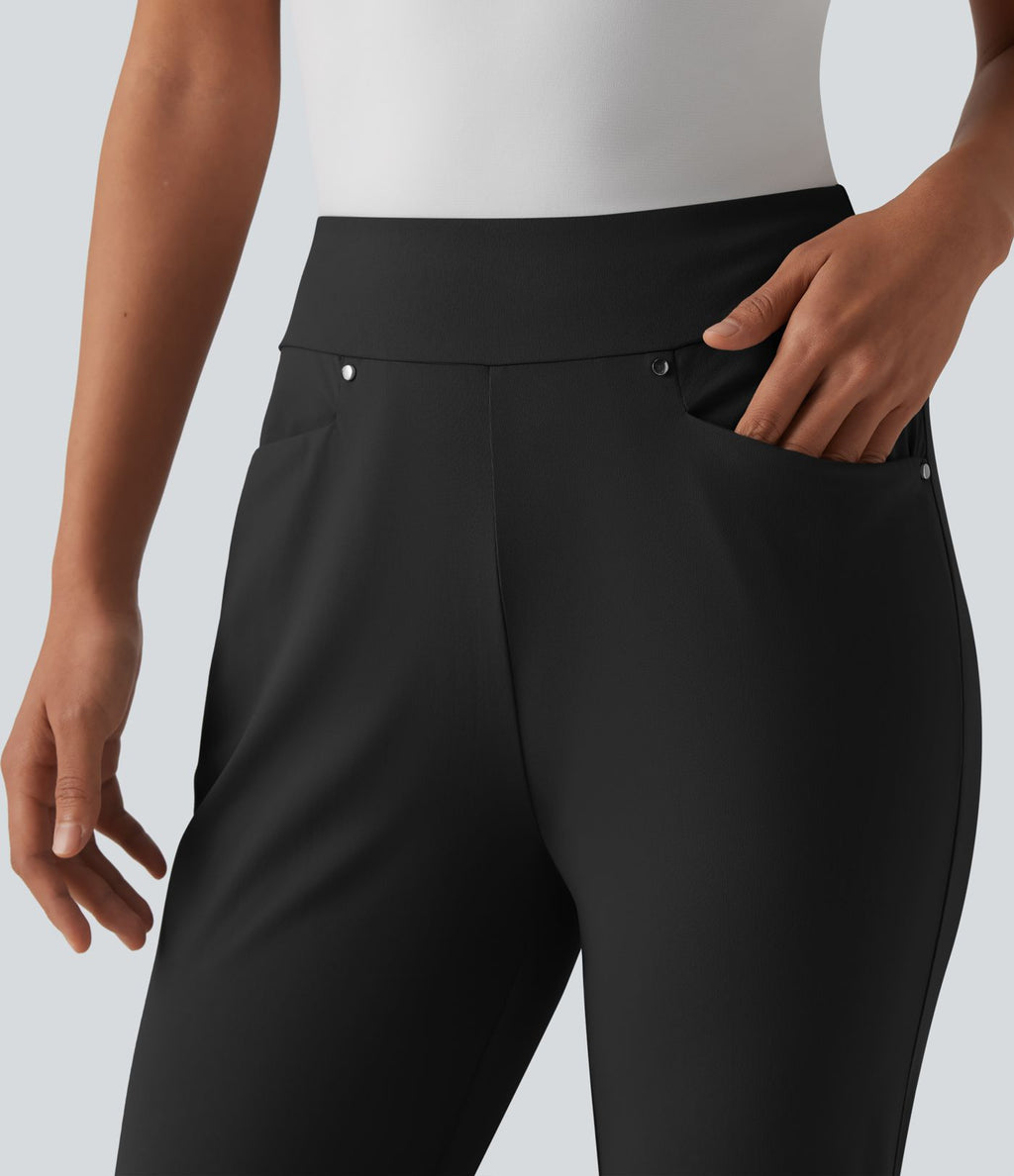 Pantalon de golf fuselé taille haute avec poches