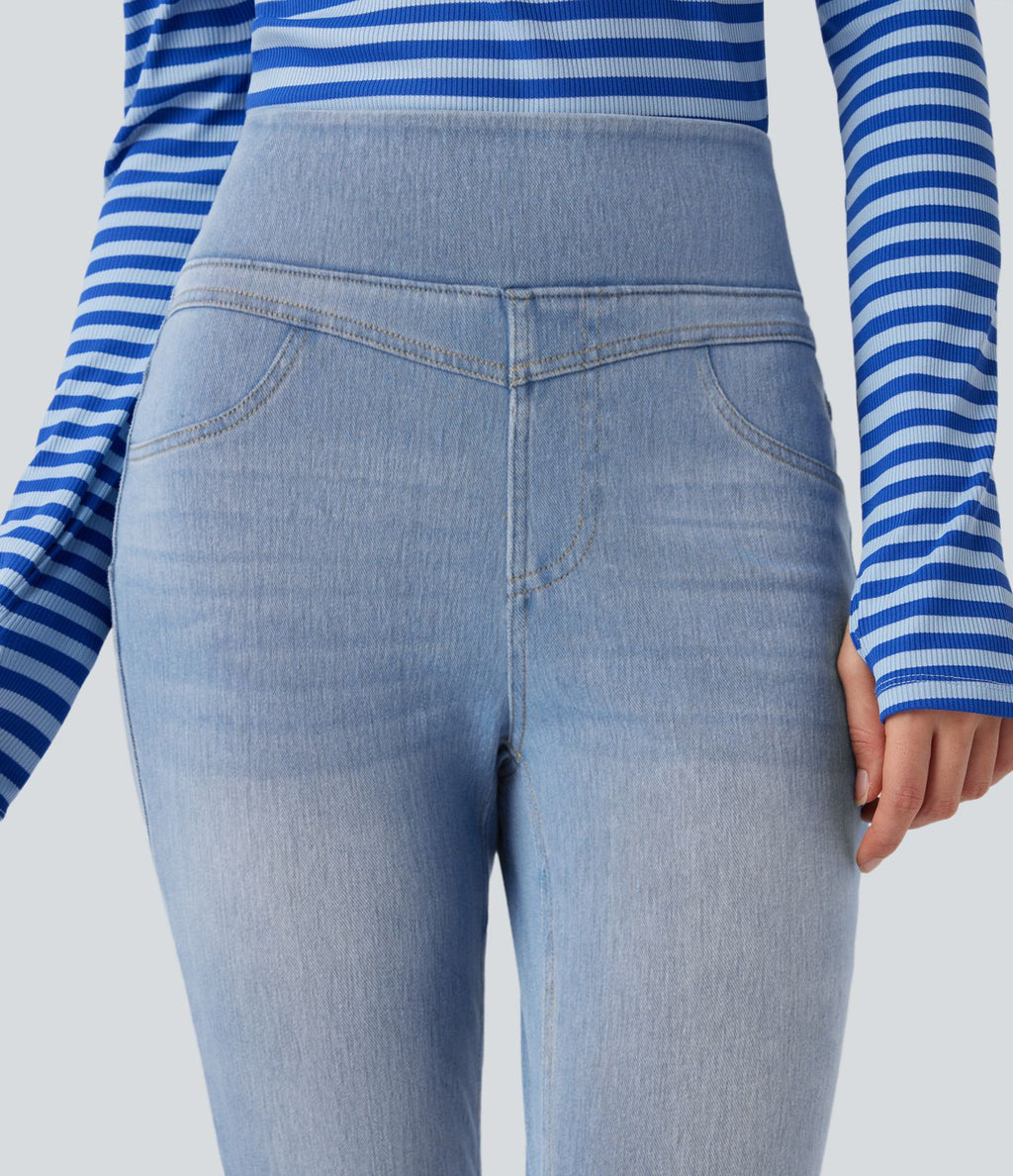 Legging skinny 7/8 en denim Halara Flex™ taille haute gainant avec poches