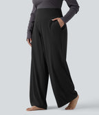 Pantalon de yoga grande taille jambes droites taille haute gainant Halara UltraSculpt™ avec poches