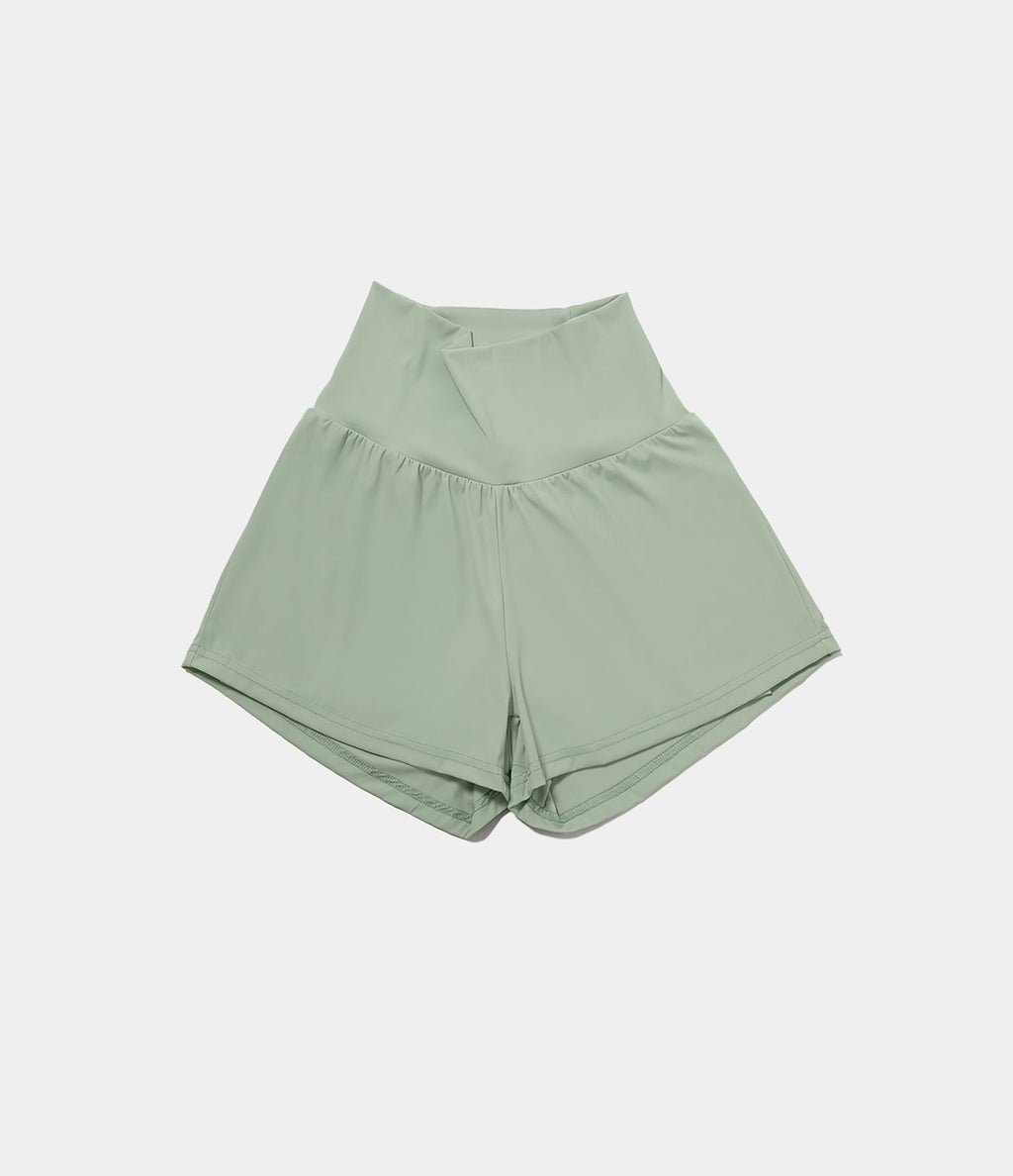 Short 7,5cm Yoga 2 en 1 Super Taille Haute Poches Arrière Poches Cachées Latérales