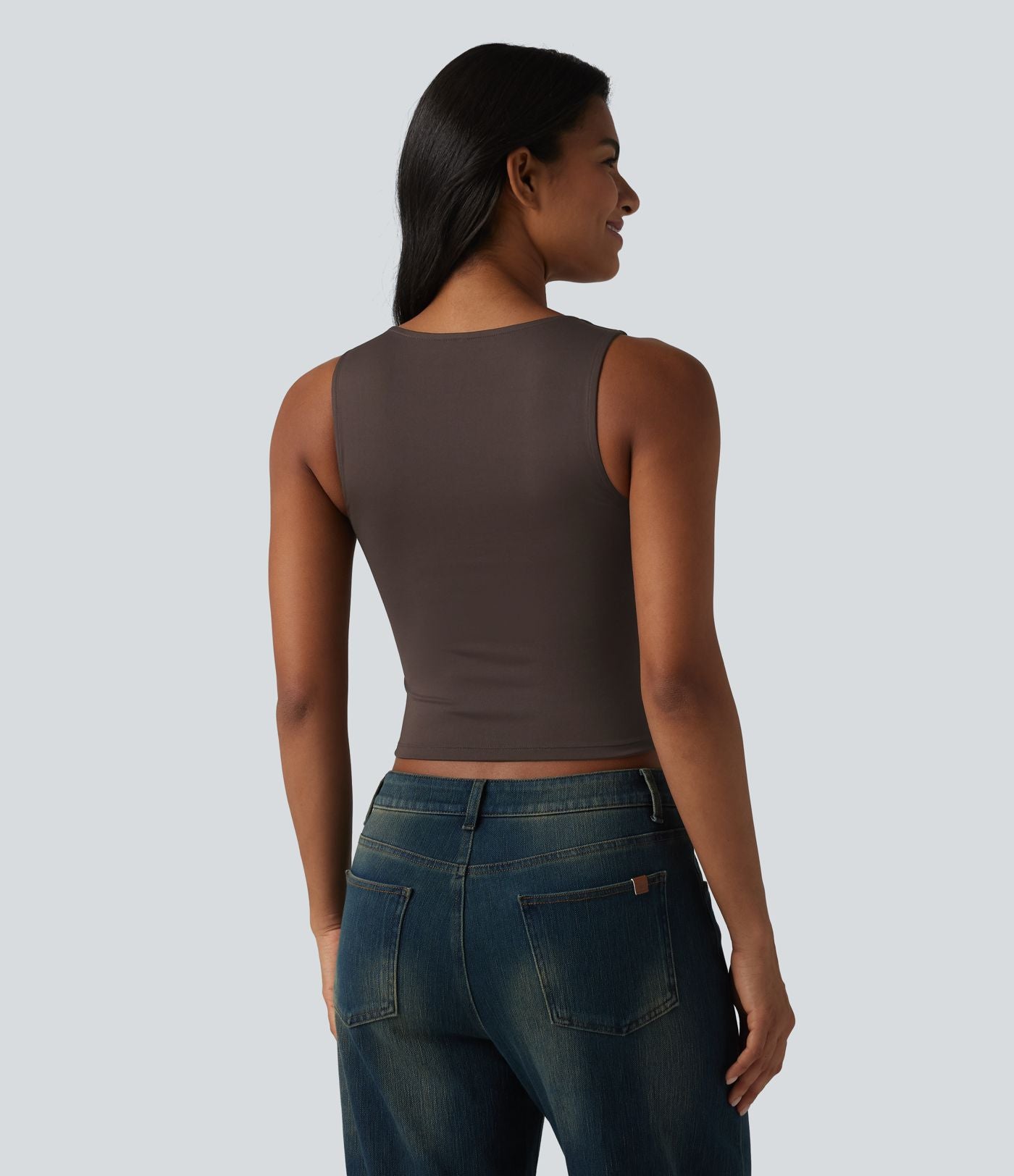 Débardeur casual slim torsadé col cœur
