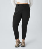 Pantalon cargo randonnée grande taille ajusté uni taille haute DayStretch avec poches zippées