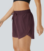 Short 12,5cm Running Fluide 2 en Taille Mi-Haut Cordon de Serrage Mesh Contrastant