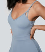 Robe Casual Mini à Dos Nu Froncée 2-en-1 avec Poches Latérales - Édition Easy Peasy