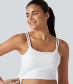 Débardeur yoga court Halara UltraSculpt™ double bretelles torsadé dos nu