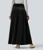 Jupe longue casual trapèze velours taille haute
