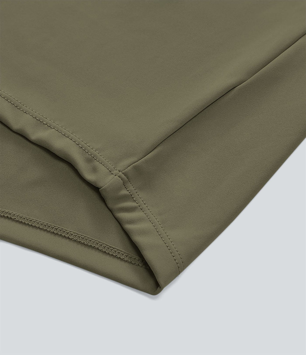 Pantalon décontracté drapé à poches multiples et taille moyenne, jambe large