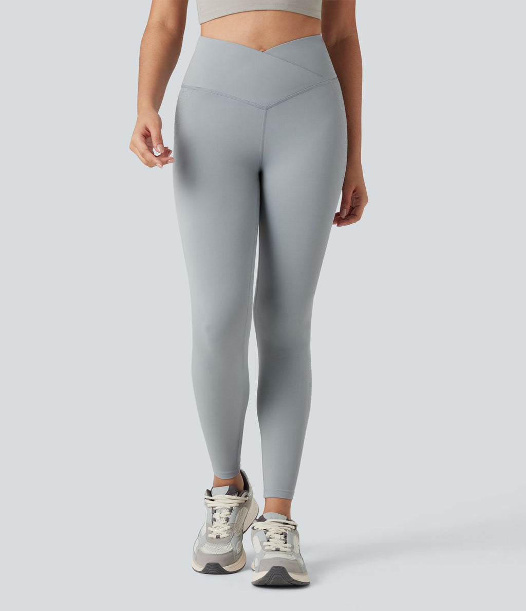 Legging yoga SoftlyZero™ 7/8 skinny taille haute croisée avec poches - UPF50+