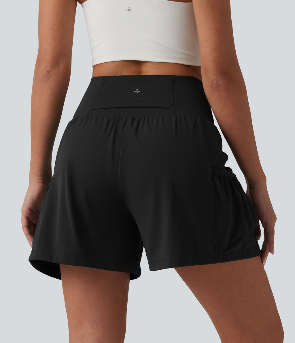 Short de sport SoftlyZero™ Airy taille haute gainant et rafraîchissant 2 en 1, 12,5 cm, avec poches