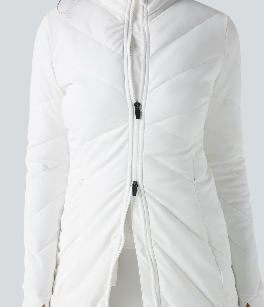 Doudoune PuffFlex col montant double zip avec passants pouces avec poches