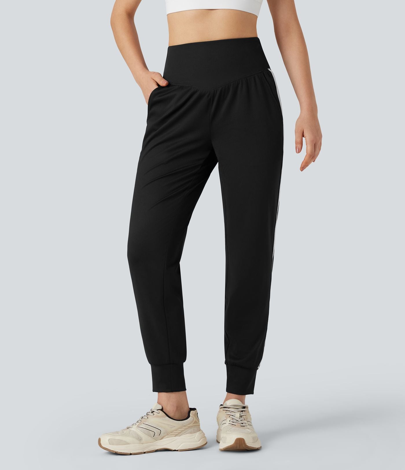 Pantalon tailleur à coupe bootcut gainant taille haute avec poches Halara Flex™