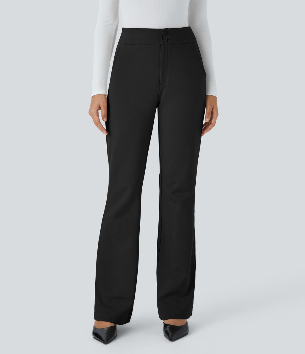 Pantalon tailleur ajusté zippé taille haute Halara Flex™ avec poches