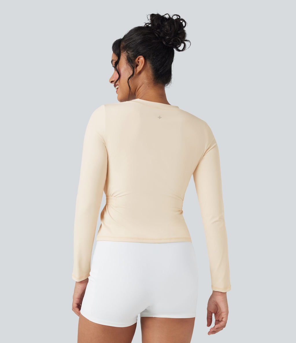 Haut de sport yoga SoftlyZero™ Plush manches longues froncé