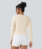 Haut de sport yoga SoftlyZero™ Plush manches longues froncé