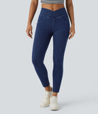 Halara Flex™ Jegging Travail Taille Haute Croisé Poches Multiples Tricot Extensible