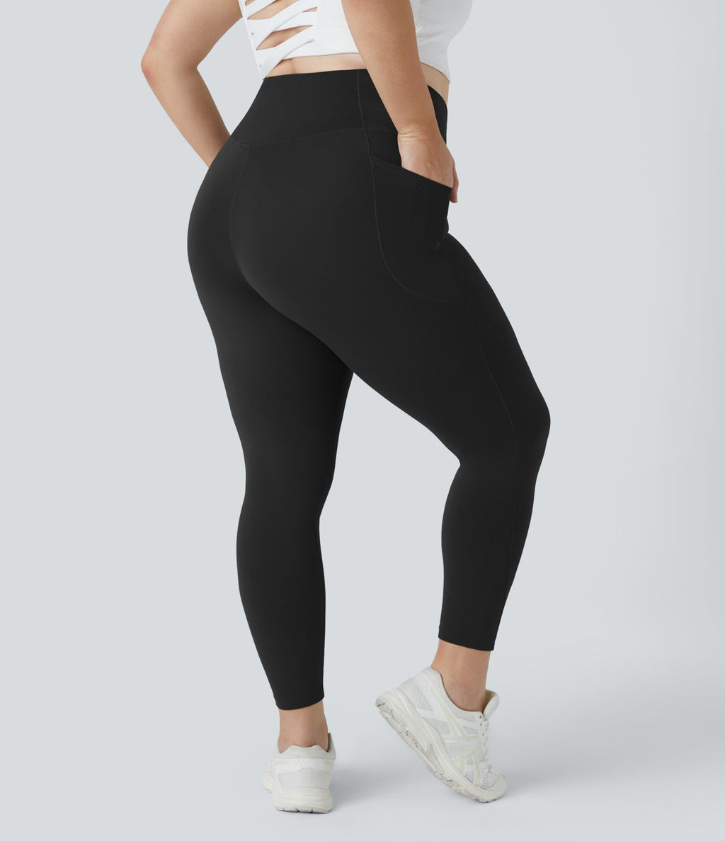 Softlyzero™ Legging Grande Taille Pleine Longueur Taille Haute Poches Latérales Croisée - UPF50+