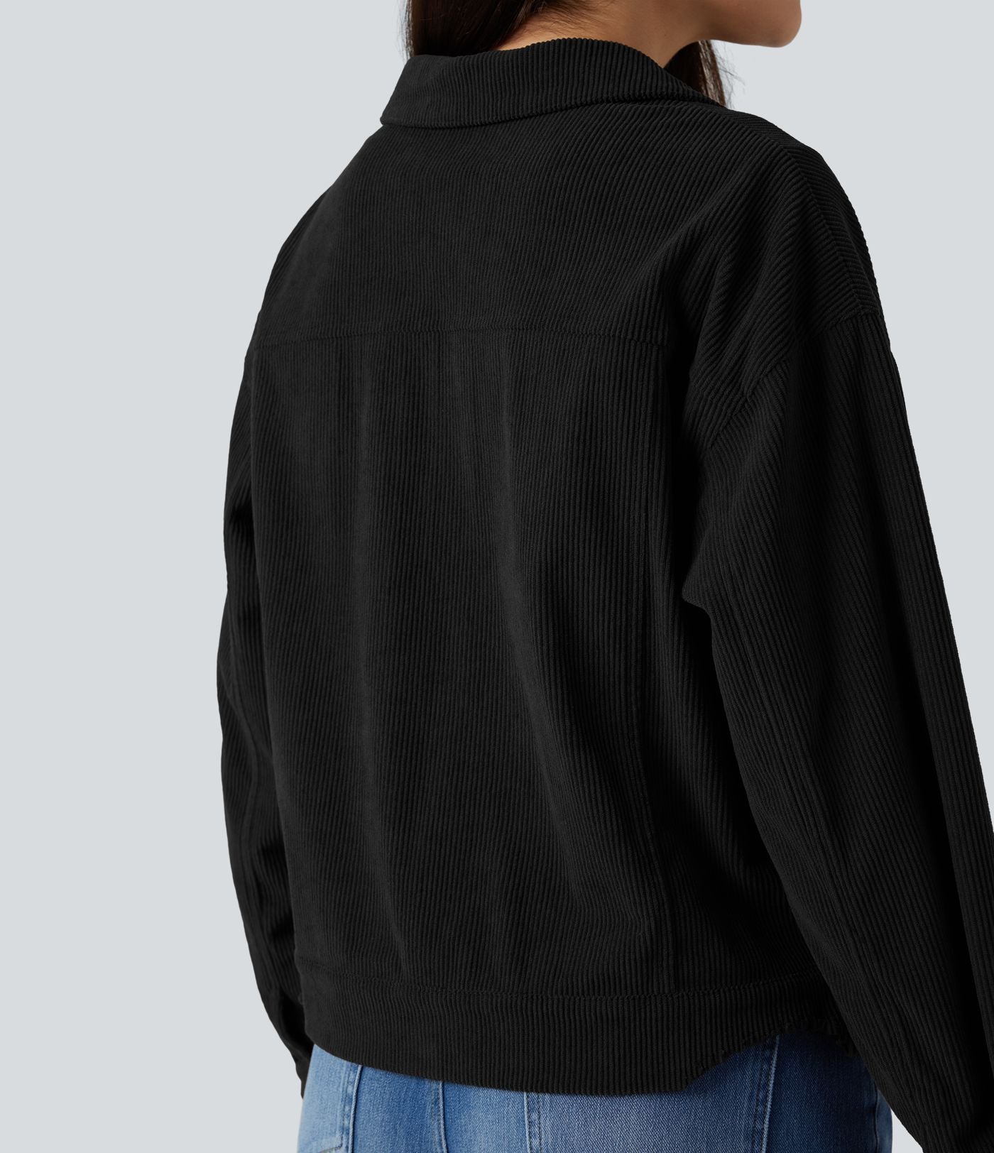 Veste chemise velours côtelé manches longues avec boutons et poches