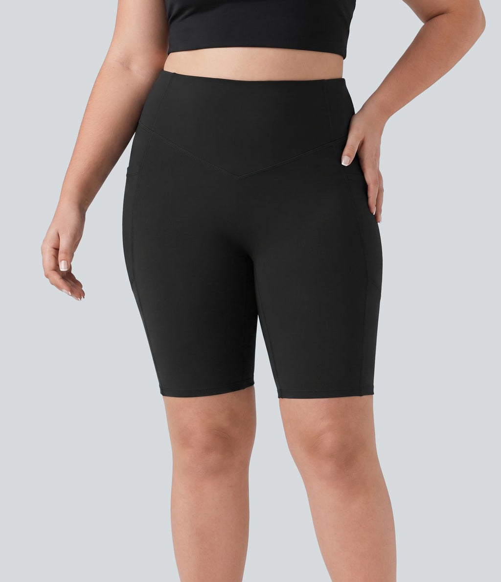 Short cycliste d’entraînement 23cm grande taille Halara UltraSculpt™ taille haute gainant effet liftant fessiers avec poches