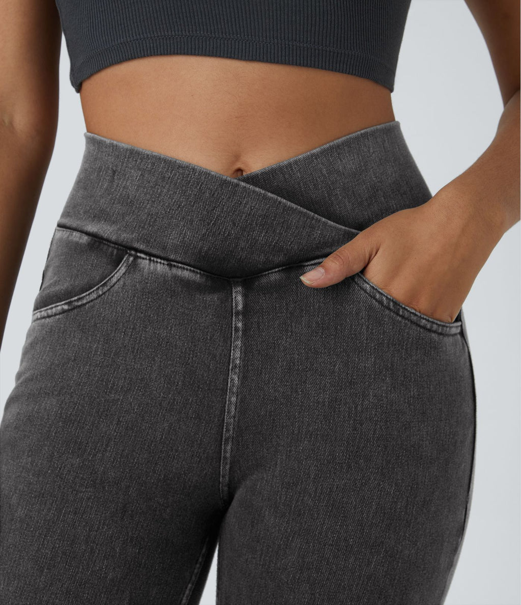 Halara Flex™ Jegging Travail Taille Haute Croisé Poches Multiples Tricot Extensible