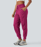 Jogging de danse fuselé froncé séchage rapide effet frais InstantCool taille haute avec cordon de serrage et poches, protection solaire UPF40+
