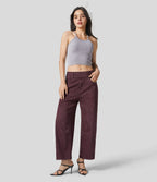 Halara Flex™ Jeans Causal Fuselés à Taille Mi-haute avec Plusieurs Poches en Tricot Extensible Coloré