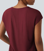 T-shirt casual col V manches courtes