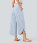 Pantalon fluide resort Breezeful™ à séchage rapide, coupe fendue et effet ventre plat