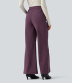 Pantalon tailleur évasé thermique taille haute SoftlyZero™ Plush avec poches