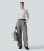 Pantalon tailleur Halara Flex™ DayStretch gainant coupe droite taille haute avec poches