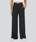 Pantalon yoga large croisé avec ourlet et poches DayStretch - Smile