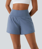 Short yoga 2-en-1 SoftlyZero™ Airy effet frais InstantCool taille très haute 12,5 cm avec poches, longueur allongée