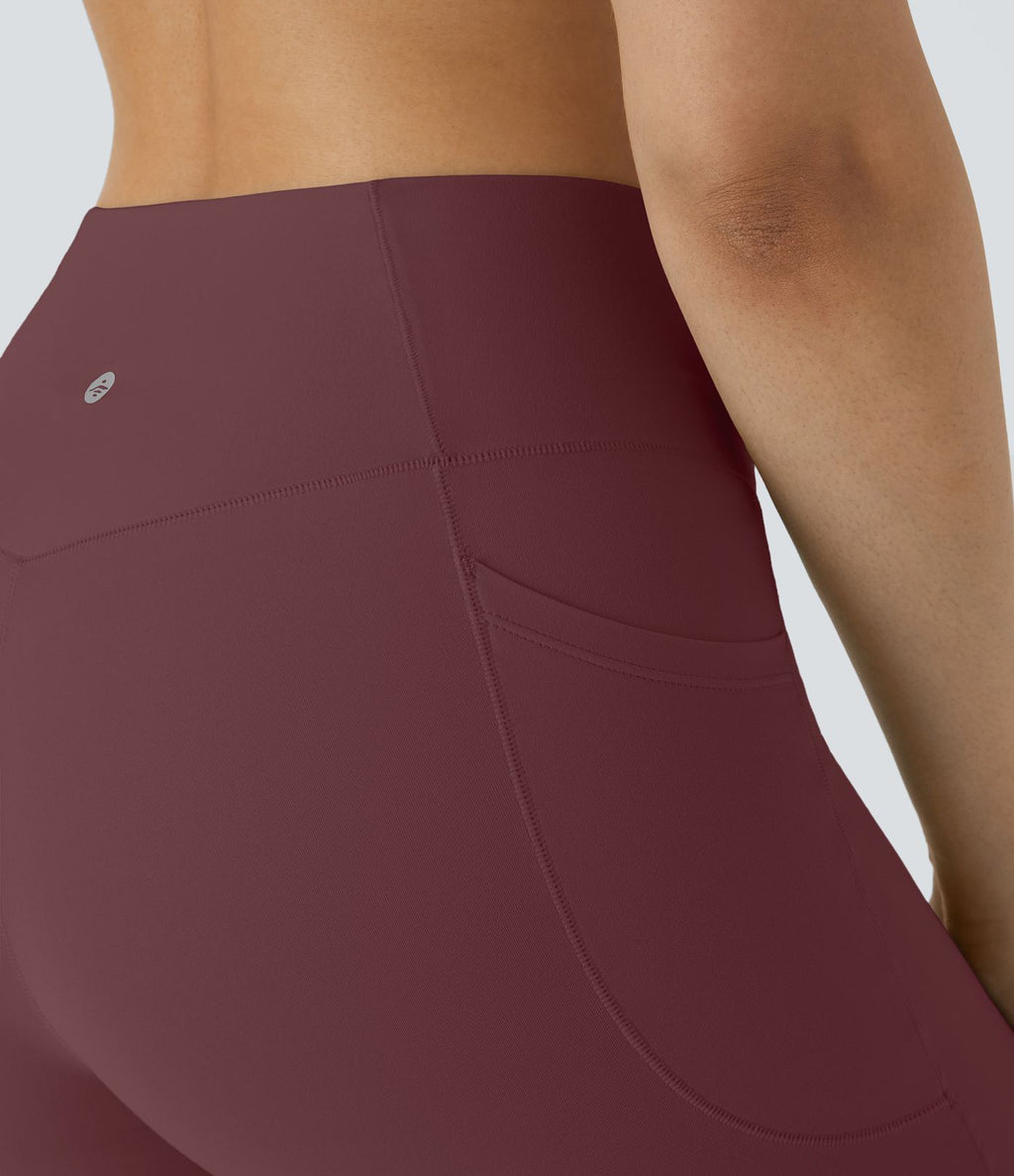 Softlyzero™ Short 17,5cm Yoga Taille Haute Crossover avec Poches Latérales