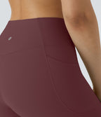 Softlyzero™ Short 17,5cm Yoga Taille Haute Crossover avec Poches Latérales