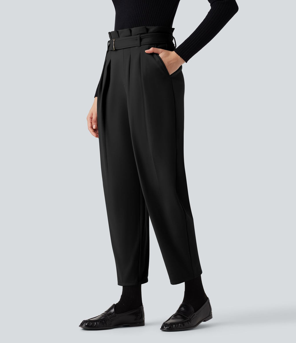 Pantalon tailleur SoftlyZero™ Plush Thermal fuselé ceinturé taille très haute avec poches