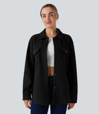 Veste décontractée en molleton manches longues avec poches