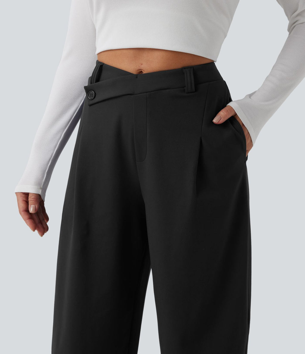 Pantalon tailleur fuselé Halara Flex™ DayStretch taille haute asymétrique avec poches