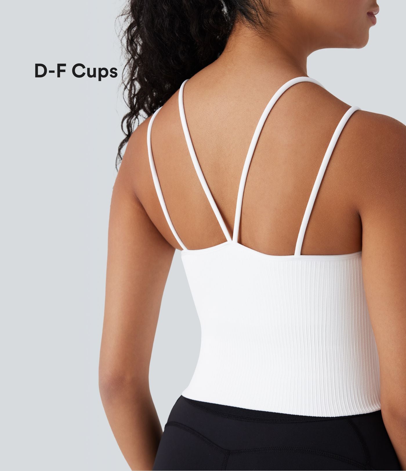 Débardeur running court dos en V bretelles doubles bonnets E-G sans couture OneForm Seamless Flow