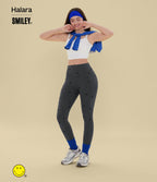 Legging de training Halara X Smiley® Halara UltraSculpt™ imprimé rayures taille haute push-up froncé ventre plat avec poches